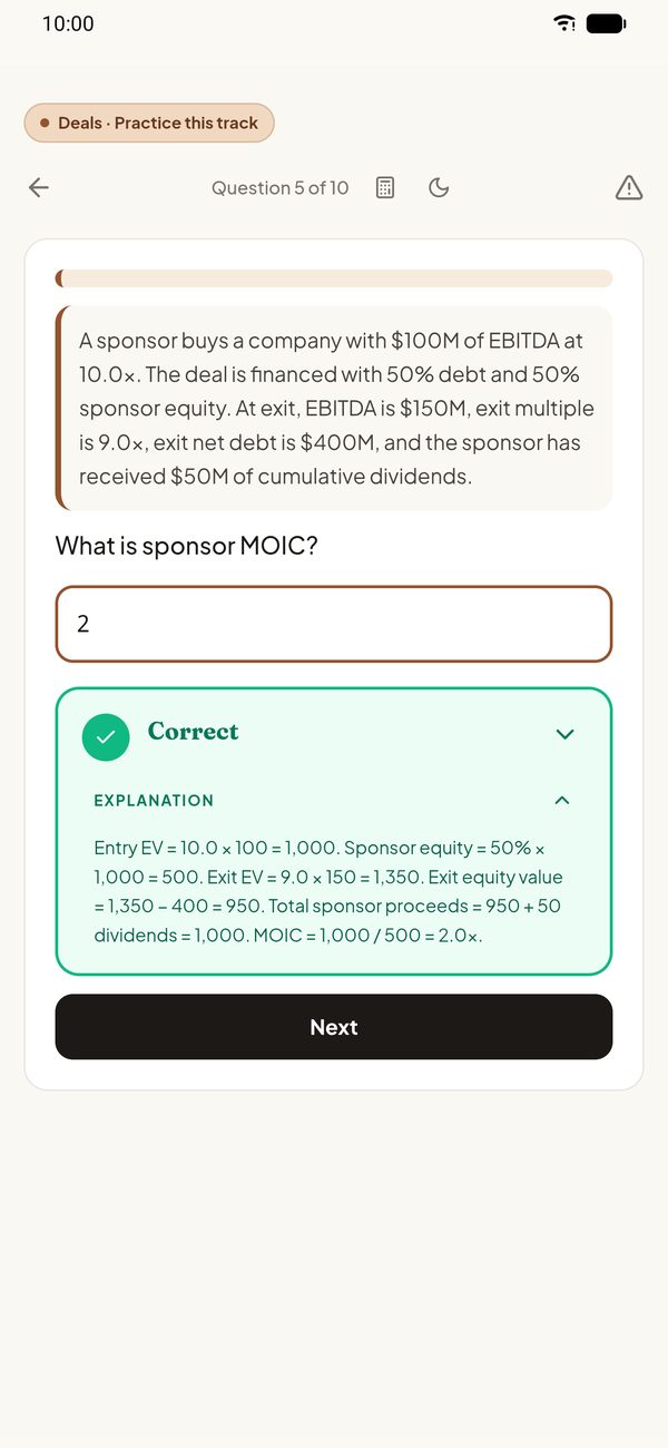Deals quiz question with graded answer